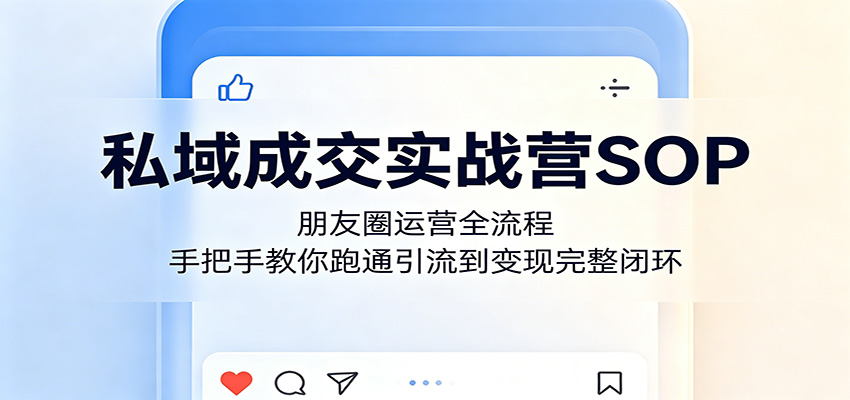 私域成交实战营SOP：朋友圈运营全流程，手把手教你跑通引流到变现完整闭环网赚项目-副业赚钱-互联网创业-资源整合行知网
