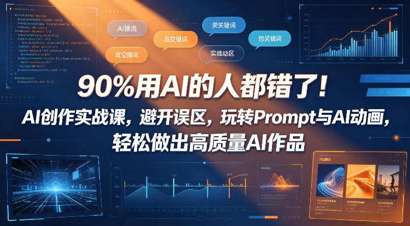 90%用AI的人都错了！AI创作实战课，避开误区，玩转Prompt与AI动画，轻松做出高质量AI作品网赚项目-副业赚钱-互联网创业-资源整合行知网