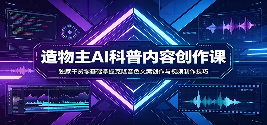 AI科普内容创作课：独家干货零基础掌握克隆音色文案创作与视频制作技巧网赚项目-副业赚钱-互联网创业-资源整合行知网