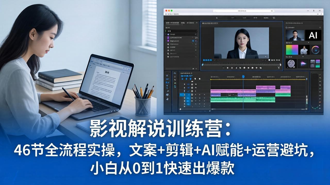（18053期）影视解说特训营：46节全流程实操，文案+剪辑+AI赋能+运营避坑，小白从0到1快速出爆款网赚项目-副业赚钱-互联网创业-资源整合行知网