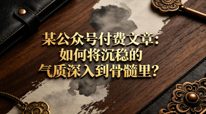 某公众号付费文章：如何将沉稳的气质深入到骨髓里？网赚项目-副业赚钱-互联网创业-资源整合行知网
