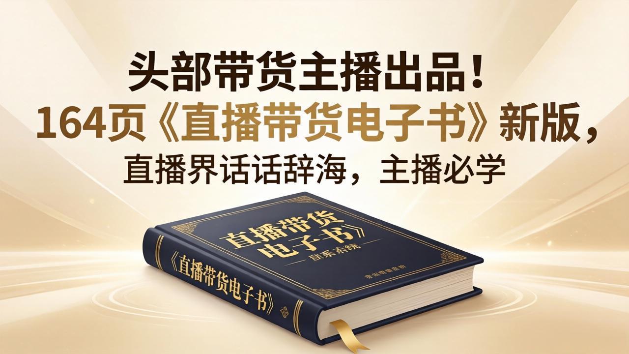 （18056期）头部带货主播出品！164页《直播带货电子书》新版，直播界话术辞海，主播必学网赚项目-副业赚钱-互联网创业-资源整合行知网