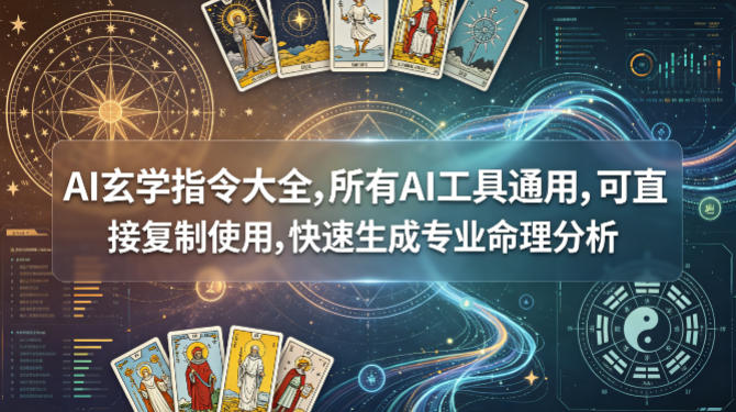 AI玄学指令大全，所有AI工具通用，可直接复制使用，快速生成专业命理分析网赚项目-副业赚钱-互联网创业-资源整合行知网