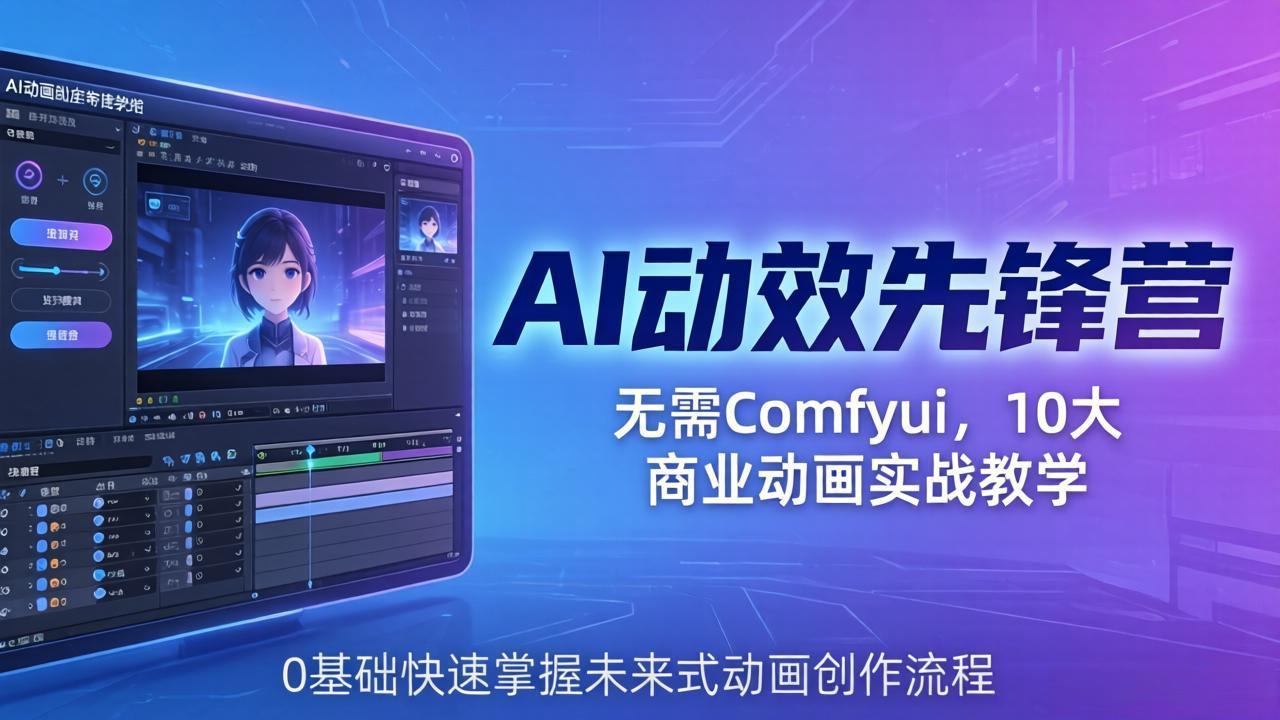 （18077期）AI 动效先锋营：无需Comfyui，10大商业动画实战教学，0基础快速掌握未来式动画创作流程网赚项目-副业赚钱-互联网创业-资源整合行知网