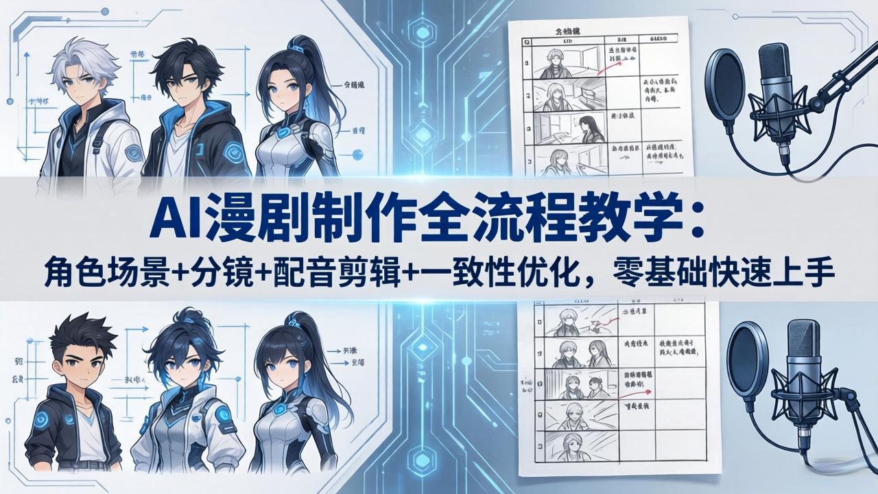 （18090期）AI漫剧制作全流程教学：角色场景+分镜+配音剪辑+一致性优化，零基础快速上手网赚项目-副业赚钱-互联网创业-资源整合行知网