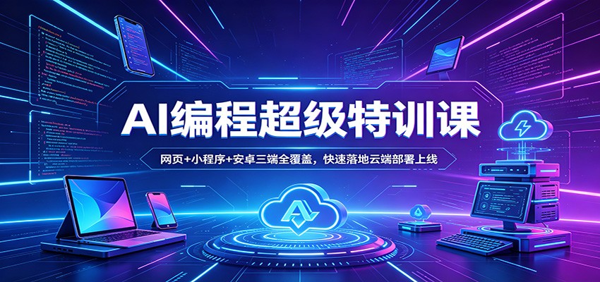 AI编程超级特训课：网页+小程序+安卓三端全覆盖，快速落地云端部署上线网赚项目-副业赚钱-互联网创业-资源整合行知网