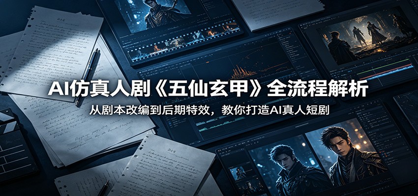 AI仿真人剧《五仙玄甲》全流程解析：从剧本改编到后期特效，教你打造AI真人短剧网赚项目-副业赚钱-互联网创业-资源整合行知网