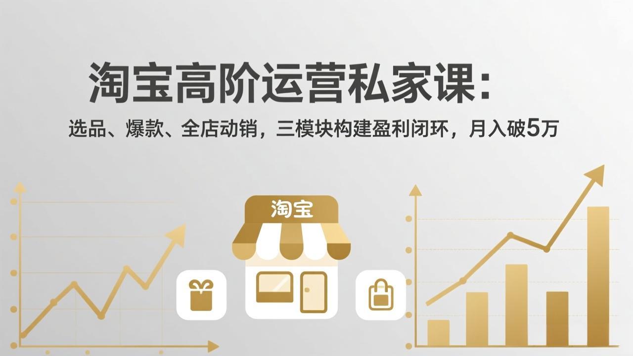 （18095期）淘宝高阶运营私家课（更新26年4月18）：选品、爆款、全店动销，三模块构建盈利闭环，月入破5万网赚项目-副业赚钱-互联网创业-资源整合行知网