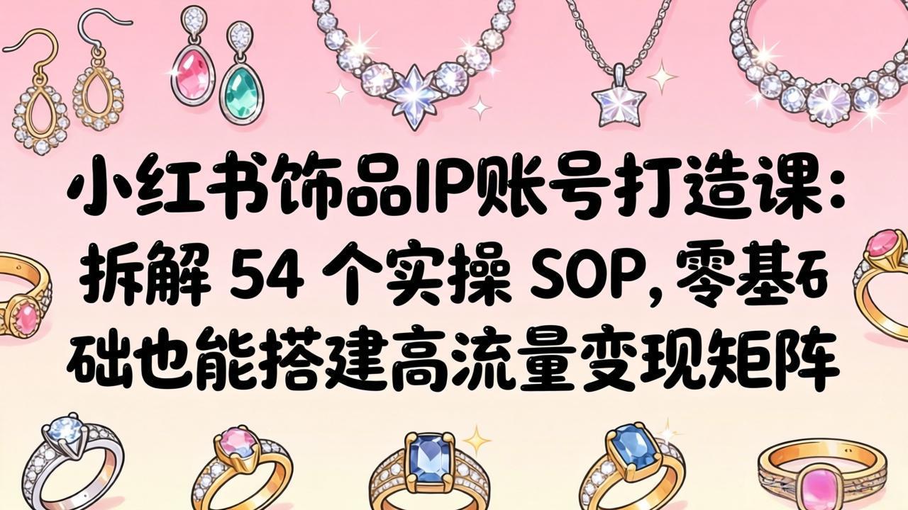 （18101期）小红书饰品IP账号打造课：拆解 54 个实操 SOP，零基础也能搭建高流量变现矩阵网赚项目-副业赚钱-互联网创业-资源整合行知网