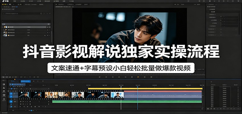 抖音影视解说独家实操流程，文案速通+字幕预设小白轻松批量做爆款视频网赚项目-副业赚钱-互联网创业-资源整合行知网