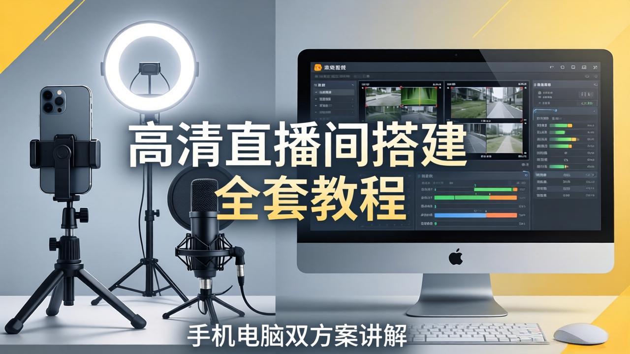 （18104期）高清直播间搭建全套教程，手机电脑双方案讲解，设备选型调试多机位实操教学网赚项目-副业赚钱-互联网创业-资源整合行知网