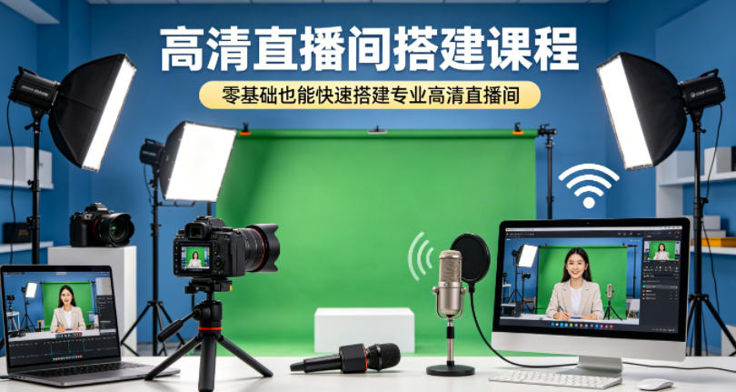 高清直播间搭建课程，零基础也能快速搭建专业高清直播间网赚项目-副业赚钱-互联网创业-资源整合行知网