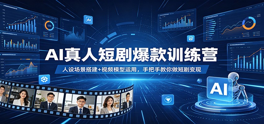 AI真人短剧爆款训练营：人设场景搭建+视频模型运用，手把手教你做短剧变现网赚项目-副业赚钱-互联网创业-资源整合行知网