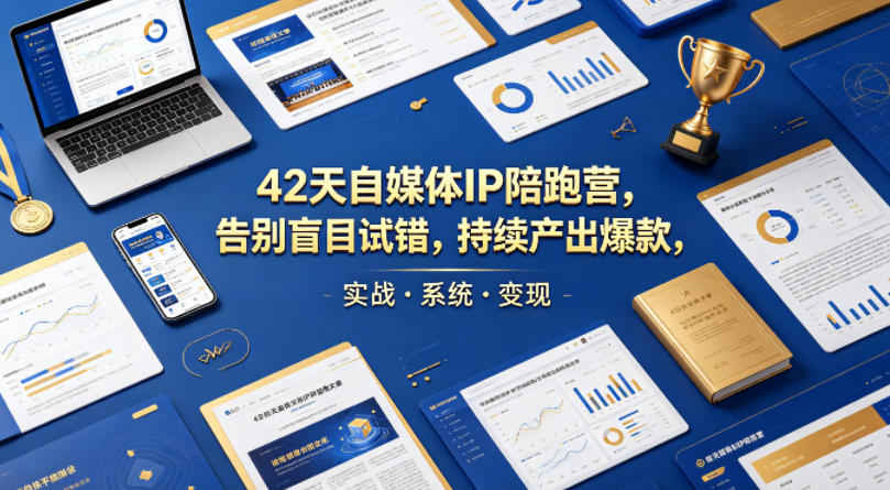 42天自媒体IP陪跑营，告别盲目试错，持续产出爆款，实战·系统·变现（更新2026）网赚项目-副业赚钱-互联网创业-资源整合行知网