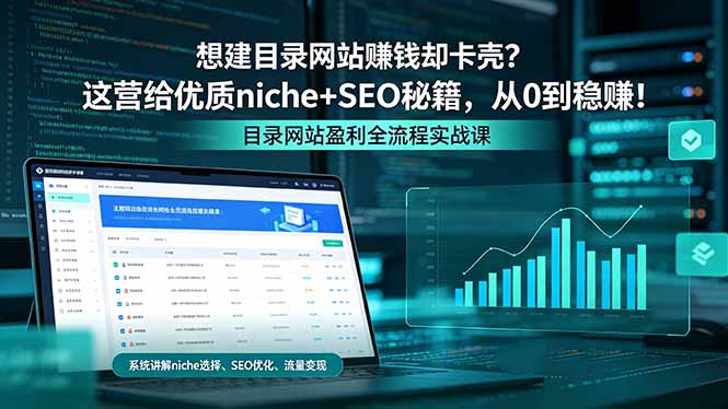 （18360期）想建目录网站赚钱却卡壳？这营给优质 niche+SEO 秘籍，从 0 到稳赚！网赚项目-副业赚钱-互联网创业-资源整合行知网