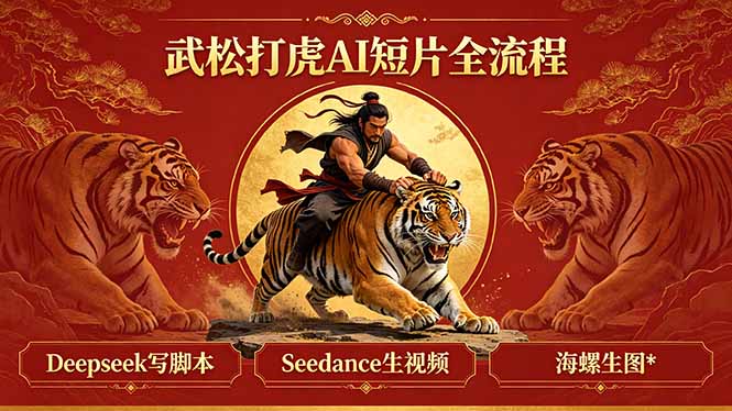 （18370期）武松打虎AI短片全流程：Deepseek写脚本+Seedance生视频+海螺生图网赚项目-副业赚钱-互联网创业-资源整合行知网