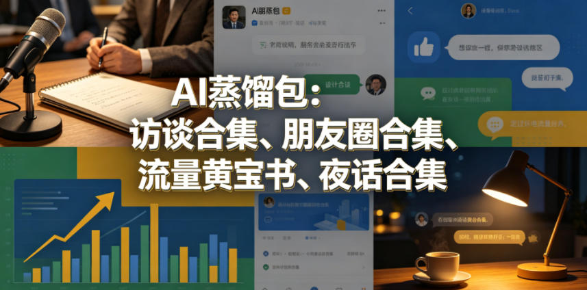 AI蒸馏包：访谈合集、朋友圈合集、流量黄宝书、夜话合集【文档】网赚项目-副业赚钱-互联网创业-资源整合行知网