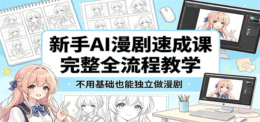 新手AI漫剧速成课：完整全流程教学，不用基础也能独立做漫剧网赚项目-副业赚钱-互联网创业-资源整合行知网