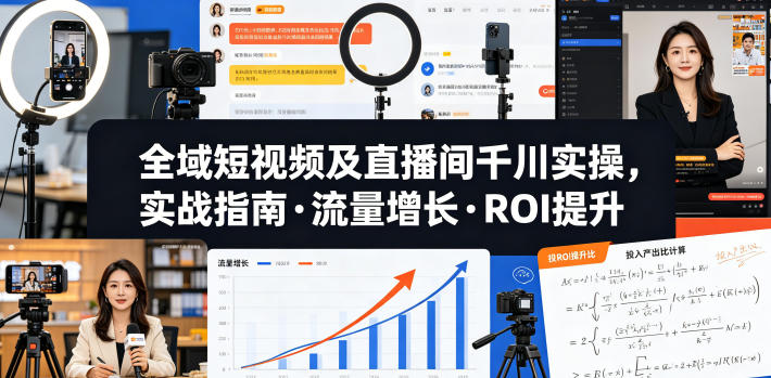 全域短视频及直播间千川实操，实战指南·流量增长·ROI提升网赚项目-副业赚钱-互联网创业-资源整合行知网