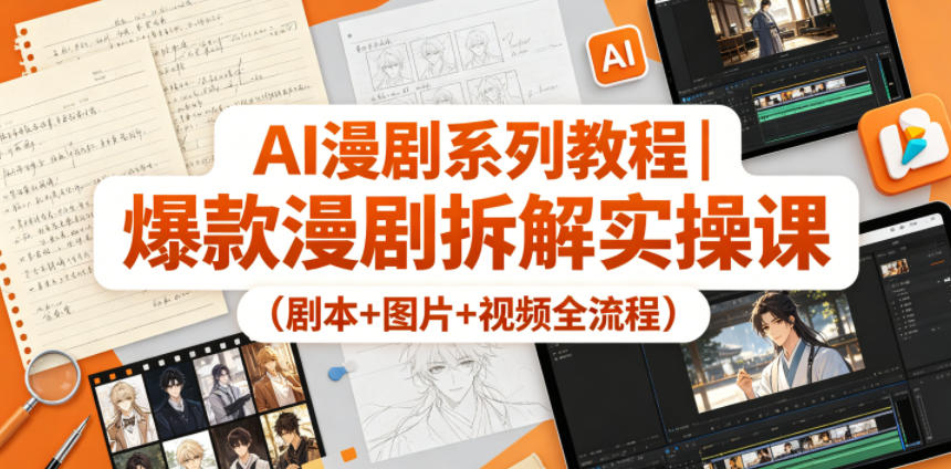 AI漫剧系列教程｜爆款漫剧拆解实操课（剧本+图片+视频全流程）网赚项目-副业赚钱-互联网创业-资源整合行知网