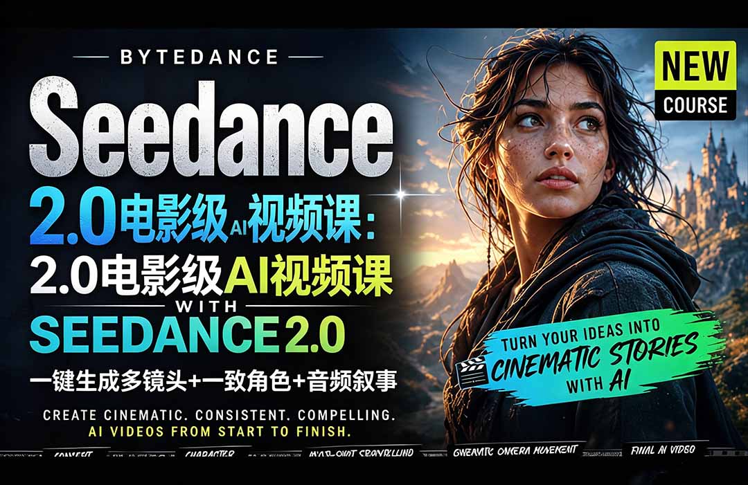 （18415期）Seedance 2.0电影级AI视频课：一键生成多镜头+一致角色+音频叙事网赚项目-副业赚钱-互联网创业-资源整合行知网