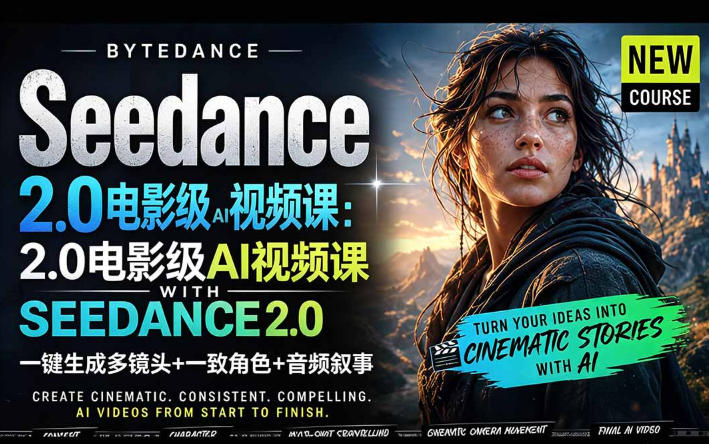 字节跳动的Seedance 2.0 AI电影视频生成制作教程，一键生成多镜头+一致角色+音频叙事-中英字幕网赚项目-副业赚钱-互联网创业-资源整合行知网