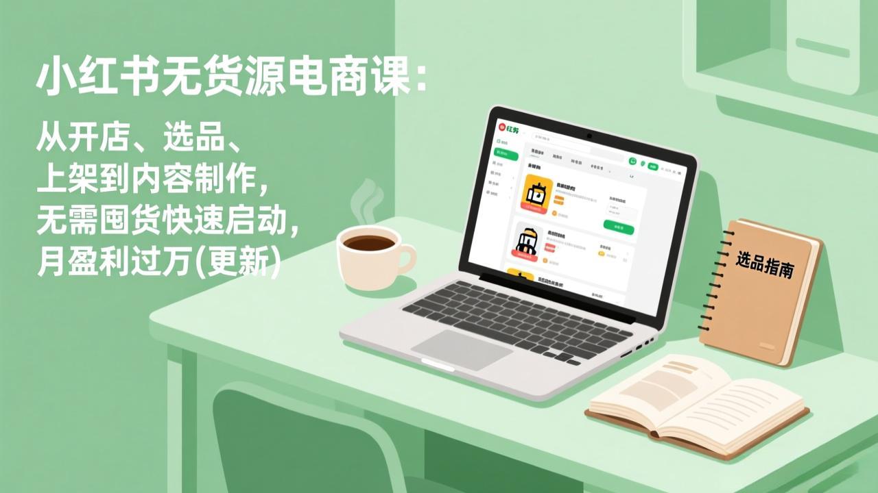 （18420期）小红书无货源电商课(5月12更新)：从开店、选品、上架到内容制作，无需囤货快速启动，月盈利过万网赚项目-副业赚钱-互联网创业-资源整合行知网