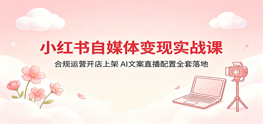 小红书自媒体变现实战课：合规运营开店上架，AI文案直播配置全套落地网赚项目-副业赚钱-互联网创业-资源整合行知网