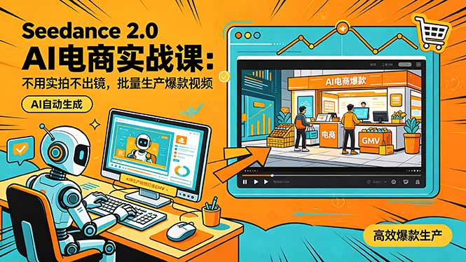 （18433期）Seedance 2.0 AI电商实战课：不用实拍不出镜，批量生产爆款视频打爆GMV网赚项目-副业赚钱-互联网创业-资源整合行知网
