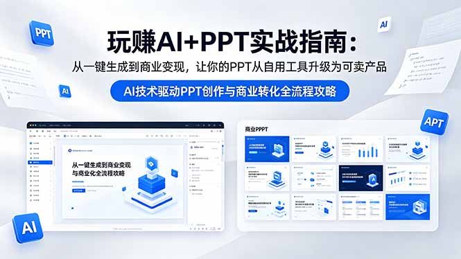 （18448期）玩赚AI+PPT实战指南-更新5月13：从一键生成到商业变现，让你的PPT从自用工具升级为可卖产品网赚项目-副业赚钱-互联网创业-资源整合行知网