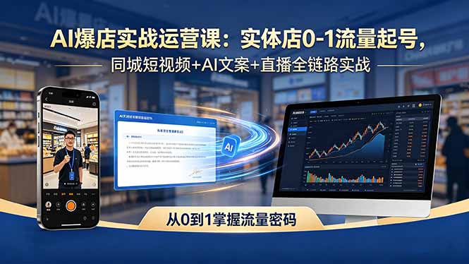 （18451期）AI爆店实战运营课：实体店0-1流量起号，同城短视频+AI文案+直播全链路实战网赚项目-副业赚钱-互联网创业-资源整合行知网