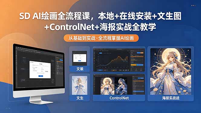（18453期）SD AI绘画全流程课，本地+在线安装+文生图+ControlNet+海报实战全教学网赚项目-副业赚钱-互联网创业-资源整合行知网