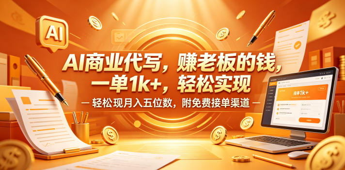 AI商业代写,賺老板的钱,一单1k+,轻松实现月入五位数,附免费接单渠道网赚项目-副业赚钱-互联网创业-资源整合行知网