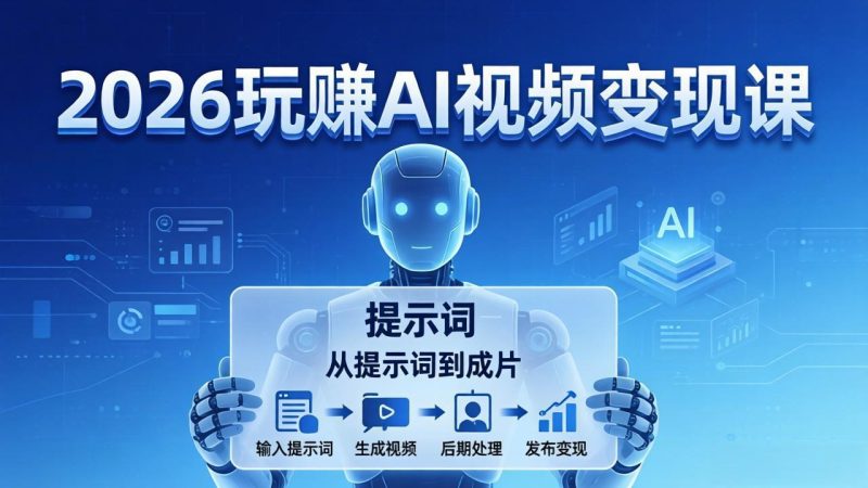（17827期）2026玩赚AI视频变现课：掌握 AI 视频全流程技能，从提示词到成片高效产出网赚项目-副业赚钱-互联网创业-资源整合行知网