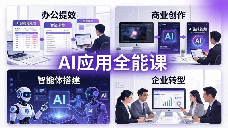 （18042期）AIGC 应用师全能课-更新：办公提效、商业创作、智能体搭建、企业转型，一站式学会AI应用网赚项目-副业赚钱-互联网创业-资源整合行知网