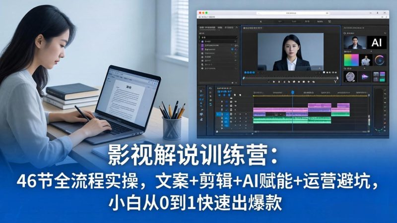 （18053期）影视解说特训营：46节全流程实操，文案+剪辑+AI赋能+运营避坑，小白从0到1快速出爆款网赚项目-副业赚钱-互联网创业-资源整合行知网