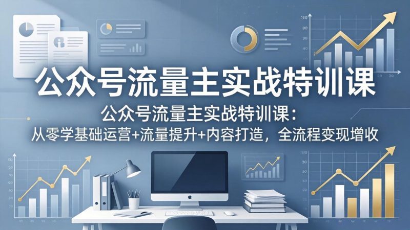 （18072期）公众号流量主实战特训课：从零学基础运营+流量提升+内容打造，全流程变现增收网赚项目-副业赚钱-互联网创业-资源整合行知网