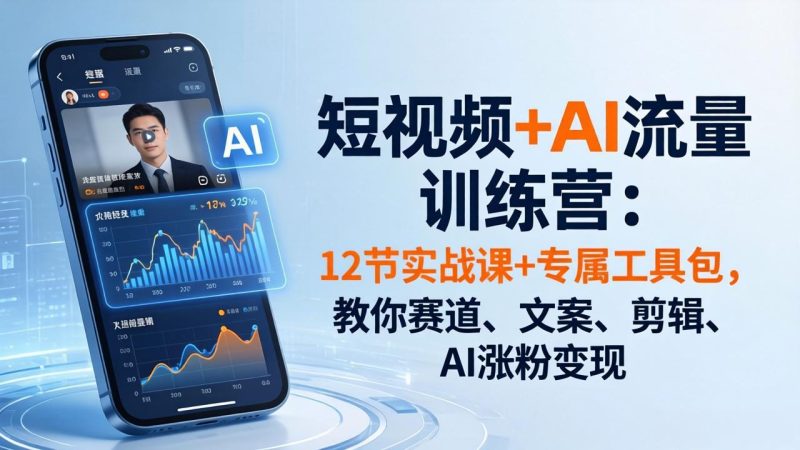 （18078期）短视频+AI流量训练营：12节实战课+专属工具包，教你赛道、文案、剪辑、AI涨粉变现网赚项目-副业赚钱-互联网创业-资源整合行知网