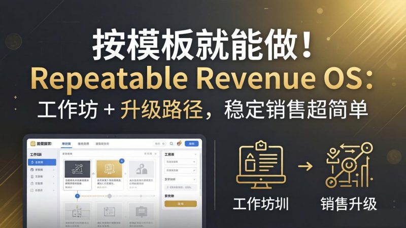 （18085期）按模板就能做！Repeatable Revenue OS：工作坊 + 升级路径，稳定销售超简单网赚项目-副业赚钱-互联网创业-资源整合行知网