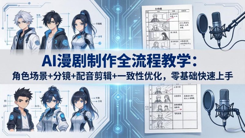 （18090期）AI漫剧制作全流程教学：角色场景+分镜+配音剪辑+一致性优化，零基础快速上手网赚项目-副业赚钱-互联网创业-资源整合行知网