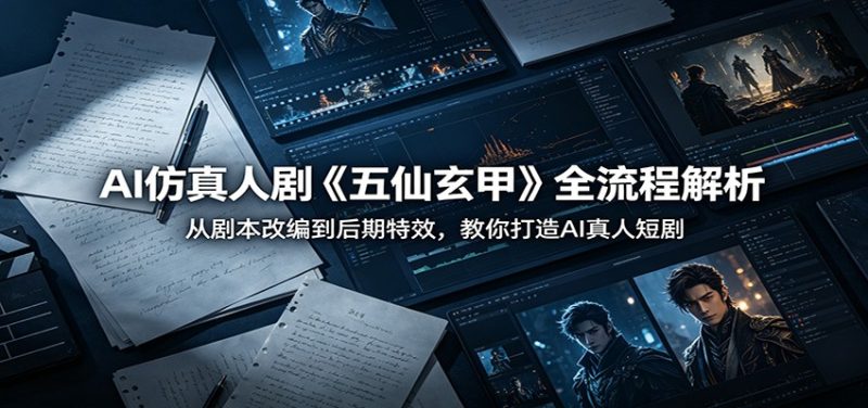 AI仿真人剧《五仙玄甲》全流程解析：从剧本改编到后期特效，教你打造AI真人短剧网赚项目-副业赚钱-互联网创业-资源整合行知网