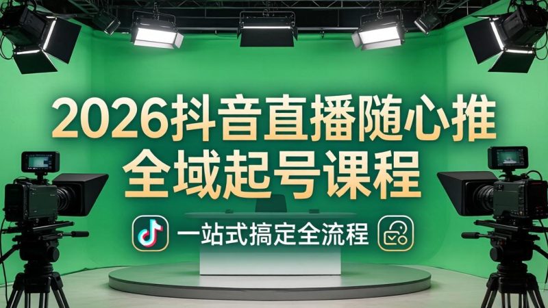 （18094期）2026抖音直播随心推全域起号课程(更新4月18)：一站式搞定直播起号、稳号、放量全流程网赚项目-副业赚钱-互联网创业-资源整合行知网