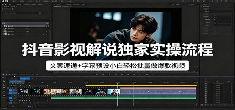 抖音影视解说独家实操流程，文案速通+字幕预设小白轻松批量做爆款视频网赚项目-副业赚钱-互联网创业-资源整合行知网