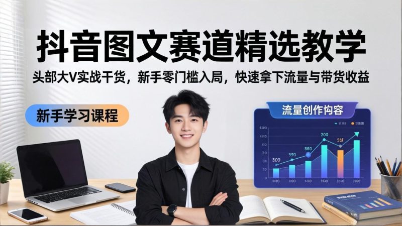 （18108期）抖音图文赛道精选教学，头部大V实战干货，新手零门槛入局，快速拿下流量与带货收益网赚项目-副业赚钱-互联网创业-资源整合行知网