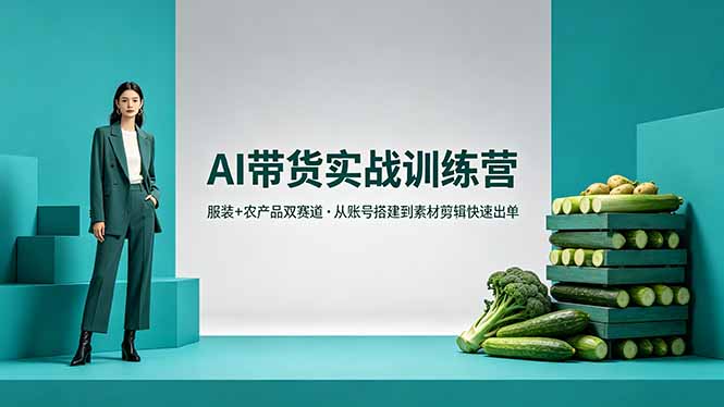 （18355期）AI带货实战训练营，服装+农产品双赛道，从账号搭建到素材剪辑快速出单网赚项目-副业赚钱-互联网创业-资源整合行知网