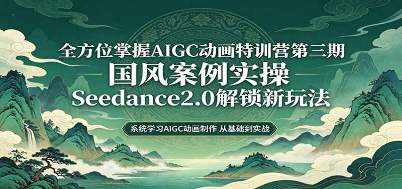 零基础AIGC动画精通第三期：国风案例实操，Seedance2.0解锁新玩法网赚项目-副业赚钱-互联网创业-资源整合行知网