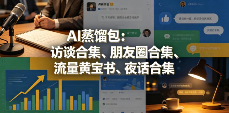 AI蒸馏包：访谈合集、朋友圈合集、流量黄宝书、夜话合集【文档】网赚项目-副业赚钱-互联网创业-资源整合行知网