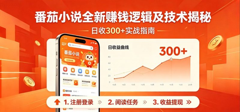 番茄小说全新赚钱逻辑及技术日收300+，小白新书皆可做！无脑赚就行了！网赚项目-副业赚钱-互联网创业-资源整合行知网