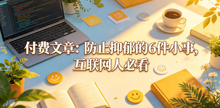 付费文章：防止抑郁的6件小事，互联网人必看！网赚项目-副业赚钱-互联网创业-资源整合行知网