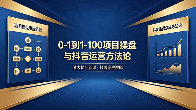 （18382期）0-1到1-100怎么建？某大佬门徒课教透项目操盘底层逻辑+抖音运营必成方法论网赚项目-副业赚钱-互联网创业-资源整合行知网